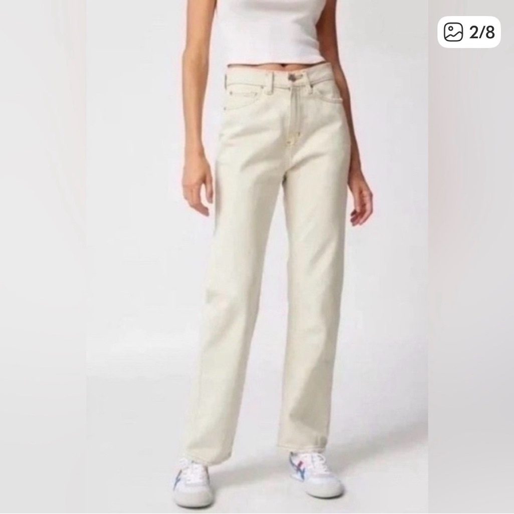 Bdg High-Rise Straight Leg Cowboy Jeans In Cream / Off White